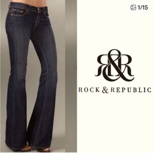 Rocking Republic Jeans Black
Wash with Tan "R" Emblem Size
31. 35" Inseam